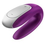 Satisfyer Double Fun Violet model dla par, aplikacja, pilot, wodoodporny, 2 silniki