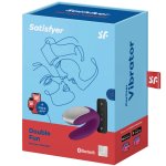 Satisfyer Double Fun Violet model dla par, aplikacja, pilot, wodoodporny, 2 silniki