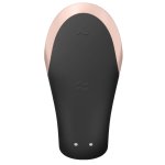 Satisfyer Double Love Black model dla par, sterowanie aplikacją i pilotem, silikon/metal