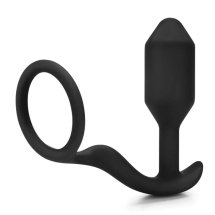 b-Vibe Snug & Tug silikonowy model intymny z pierścieniem 128g, anatomiczny
