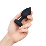 b-Vibe Vibrating Jewel Plug M/L Black Diamond model z pilotem, 15 programów
