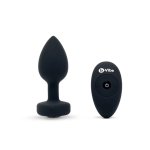 b-Vibe Vibrating Jewel Plug M/L Black Diamond model z pilotem, 15 programów