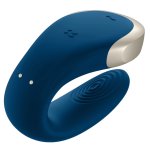 Satisfyer Double Love Blue urządzenie intymne dla par, pilot, aplikacja, IPX7