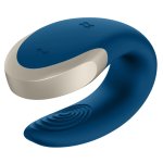 Satisfyer Double Love Blue urządzenie intymne dla par, pilot, aplikacja, IPX7