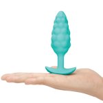 b-Vibe Texture Plug Bump Mint – wibrująca anatomiczna wtyczka silikonowa, teksturowana, 6 trybów