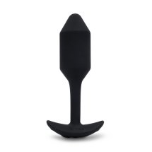 b-Vibe Vibrating Snug Plug 2 Black – anatomiczna wtyczka silikonowa z wibracjami, 112g, 6 trybów
