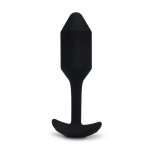 b-Vibe Vibrating Snug Plug 2 Black – anatomiczna wtyczka silikonowa z wibracjami, 112g, 6 trybów