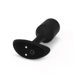 b-Vibe Vibrating Snug Plug 2 Black – anatomiczna wtyczka silikonowa z wibracjami, 112g, 6 trybów