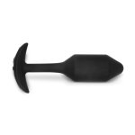 b-Vibe Vibrating Snug Plug 2 Black – anatomiczna wtyczka silikonowa z wibracjami, 112g, 6 trybów