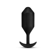 b-Vibe Vibrating Snug Plug 5 Black – anatomiczna wtyczka silikonowa z systemem wibracji, 318g