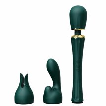 ZALO Kyro Turquoise Green – masażer relaksacyjny z 2 nakładkami silikonowymi, 5 trybów, 29,1 cm