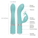 Pillow Talk Kinky Teal dwusilnikowy model punktu G i łechtaczki, silikon medyczny, system PowerBullet