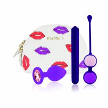 Rocks-Off RS Essentials First Vibe Kit – zestaw startowy z kosmetyczką, kulki, plug, maszyna intymna