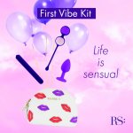 Rocks-Off RS Essentials First Vibe Kit – zestaw startowy z kosmetyczką, kulki, plug, maszyna intymna