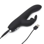 Fifty Shades of Grey Greedy Girl Slimline Rabbit – silikonowy model USB, 15 trybów, czarny