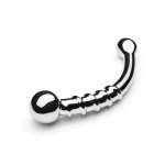 Le Wand Bow stalowy model dwustronny anatomiczny 17,8 cm, masażer z żebrowaniem