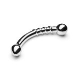 Le Wand Bow stalowy model dwustronny anatomiczny 17,8 cm, masażer z żebrowaniem
