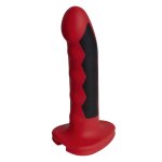 ElectraStim Komodo Silicone Fusion – system elektro-stymulacji z przyssawką, czerwony, prążkowany