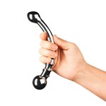 Le Wand Bow stalowy model dwustronny anatomiczny 17,8 cm, masażer z żebrowaniem