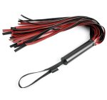 Sportsheets Saffron Flogger czarno-czerwony, metalowy uchwyt 58,4cm – 30 pasków