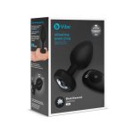 b-Vibe Jewel Plug XXL Black – zdalny system wibracyjny, silikon medyczny, ładowanie USB