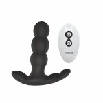 Nalone Pearl Black – anatomiczny masażer z systemem obrotowym i pilotem, silikon medyczny, 12,5 cm