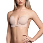 Bye Bra Seamless U-Style Bra B Nude – samonośny biustonosz push-up, odpinane skrzydełka