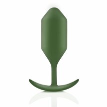 b-Vibe Snug Plug 4 Army – anatomiczny korek silikonowy z obciążeniem 255,7 g, militarny