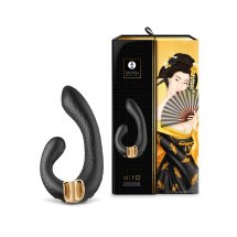 Shunga Miyo Black dwusilnikowy model silikonowy, elastyczny trzon, 18,5 cm