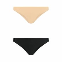 Bye Bra Invisible Brazilian S – zestaw bezszwowych majtek nude i czarnych, 2 sztuki