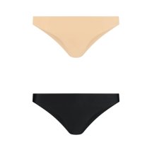 Bye Bra Invisible Brazilian XL – bezszwowe majtki Nude i Black, 2 sztuki, anatomiczny krój