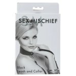 Sportsheets S&M Leash & Collar Black – zestaw regulowana obroża i smycz 122 cm, czarny