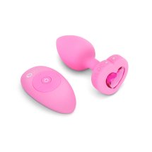 B-Vibe Heart Plug S/M Pink – silikonowy model z pilotem, 15 trybów, 6 poziomów, ładowanie USB
