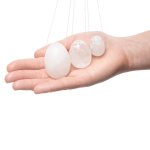 La Gemmes Yoni Egg L Clear Quartz – naturalny kwarc, rozmiar L, sznurek, ręcznie wykonany