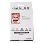 Sportsheets Saffron – silikonowy knebel bit czerwony, regulowany pasek, wegańska skóra