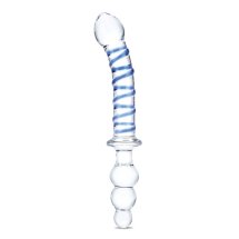 Glas Twister – Podwójny model szklany z ergonomicznymi końcówkami, 23,5 cm, borokrzemowe szkło