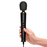 Le Wand Powerful Petite Plug-In Czarny – Przewodowy masażer kompaktowy, 10 prędkości, silikon medyczny