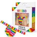 Svenjoyment Stringi męskie Rainbow One Size – elastyczny materiał, tęczowa kolorystyka