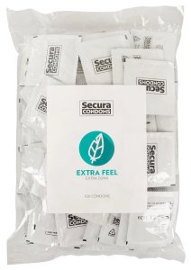 Secura Extra Feel prezerwatywy ultra cienkie 100 szt. transparentne, silikonowa powłoka