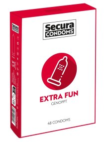 Secura Extra Fun 48 szt. prezerwatywy z wypustkami, silikonowa powłoka, gładka powierzchnia