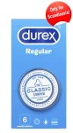 Durex Regular 6 szt. prezerwatywy klasyczne, nawilżane, lateksowe, 56 mm