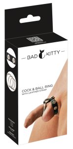 Bad Kitty Pasek regulowany z 3 wymiennymi pierścieniami metalowymi, czarny system 21 cm