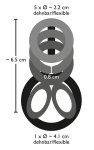 Bad Kitty System 6-Pierścieniowy Czarny – anatomiczny model TPE, elastyczne pierścienie