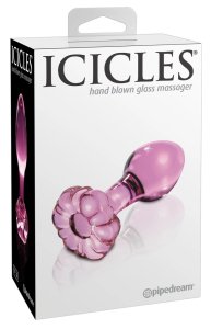 Icicles Szklany korek z ozdobną końcówką w kształcie kwiatu, borokrzemowy 8,9 cm