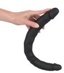 Bad Kitty Double Flex Silicone czarny model podwójny, elastyczny silikon medyczny 40 cm