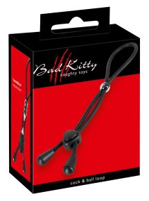 Bad Kitty Pierścień regulowany czarny, silikonowy system zaciskowy z suwakiem 38 cm