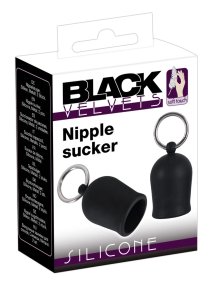 Black Velvets zestaw anatomicznych przyssawek do brodawek, silikon/metal 2 szt. czarne