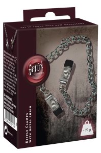 Fetish Collection Łańcuch metalowy z regulowanymi zaciskami – długość 30 cm