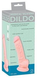 Medical Silicone Model 18 cm – anatomiczny silikonowy przyrząd z przyssawką, cielisty