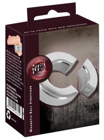 Fetish Collection stalowy pierścień magnetyczny 20 mm – srebrny, stal nierdzewna